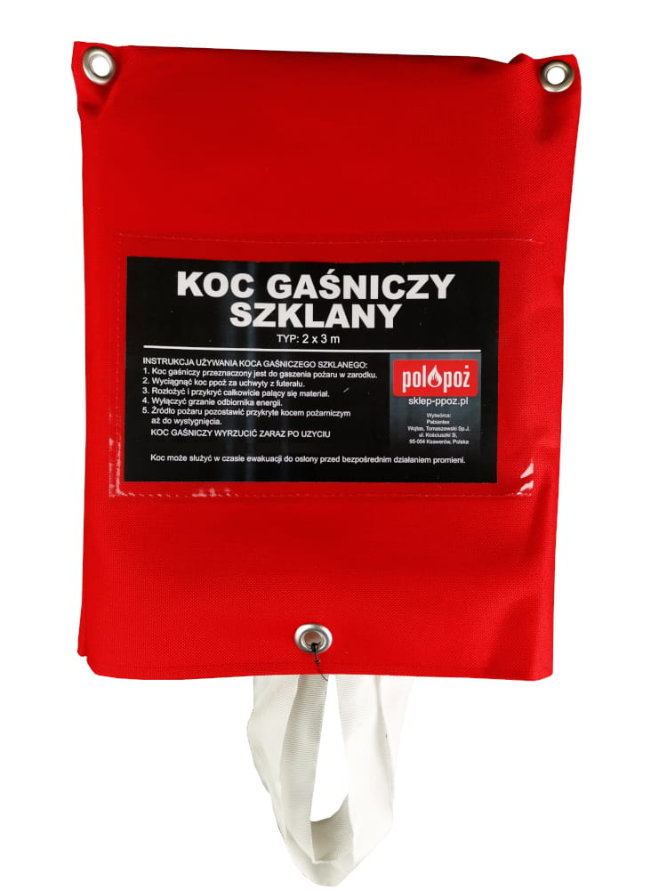 Koc gaśniczy szklany 2x3 m bezpieczeństwo pożarowe terminal